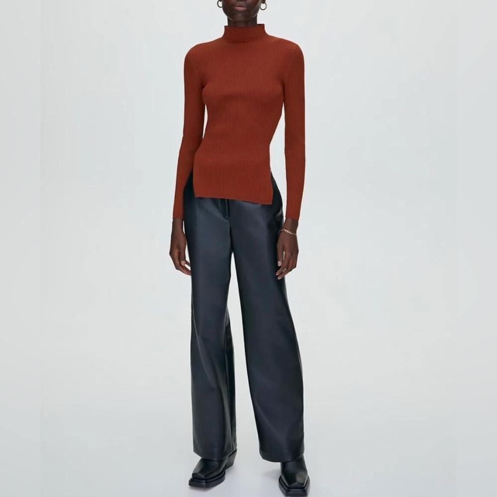 Babaton Aritzia Ambrosia Sculpt Knit Tie-Back Longsleeve - Rich Copper - Medium - Picture 3 of 14